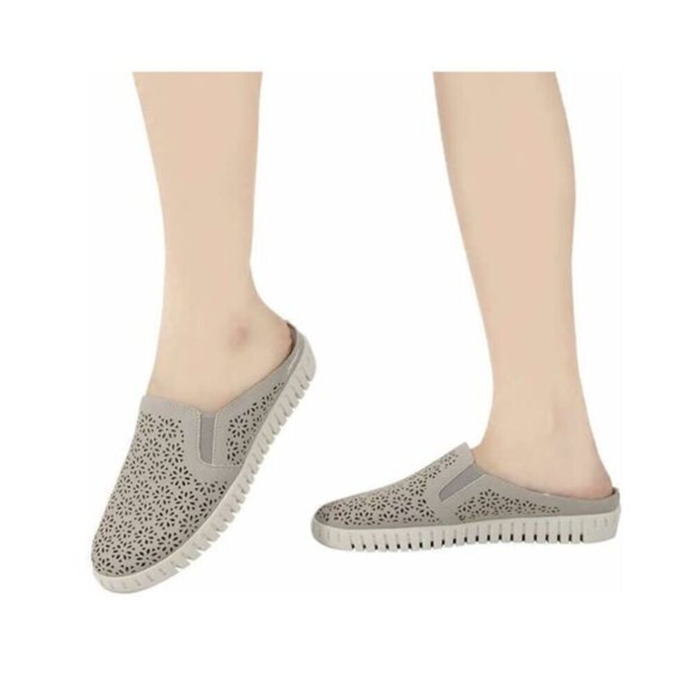 J Sport Floral Slip on Mule Shoe, Taupe Size 10 NEW # box 937